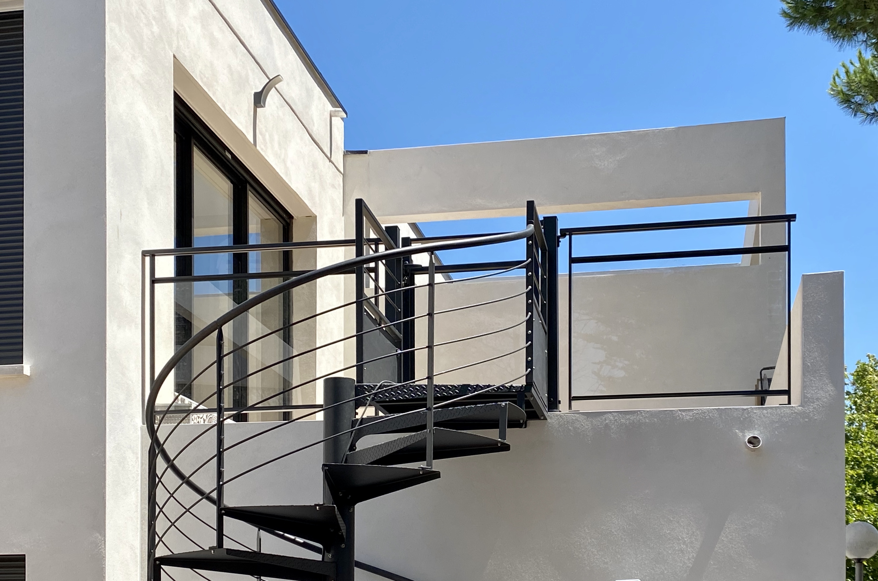 garde corps sur terrasse en aluminium